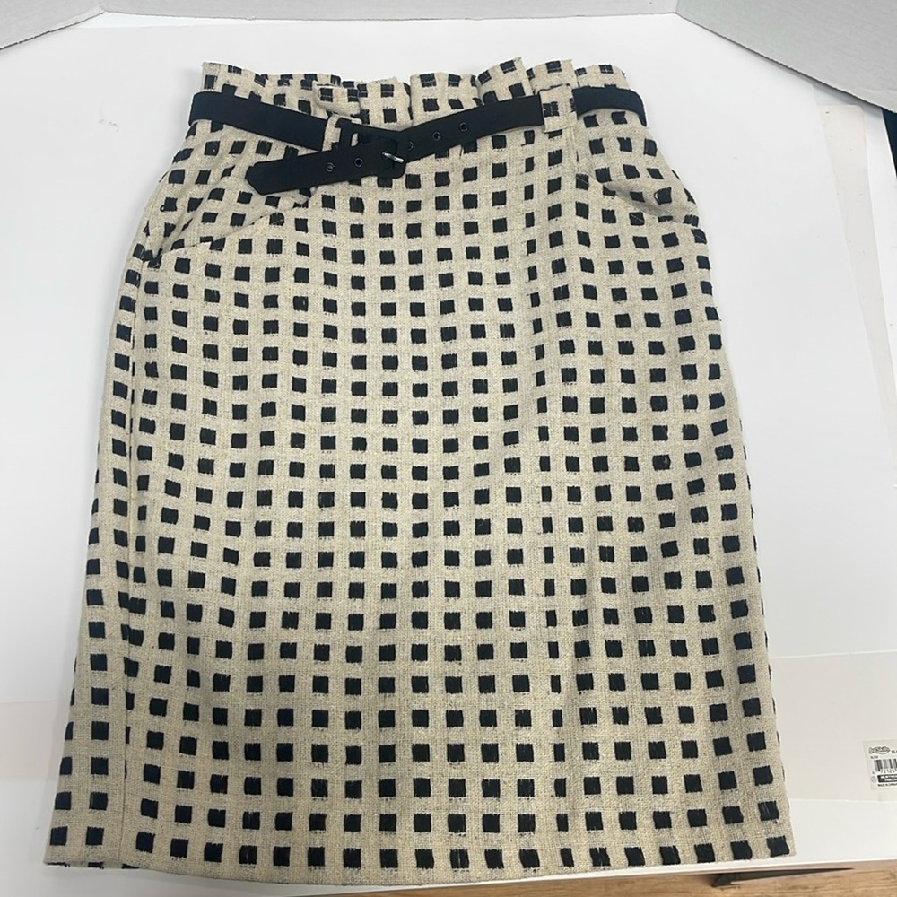 Eva Franco Anthropologie Linen Blend Square Study Skirt Size 4